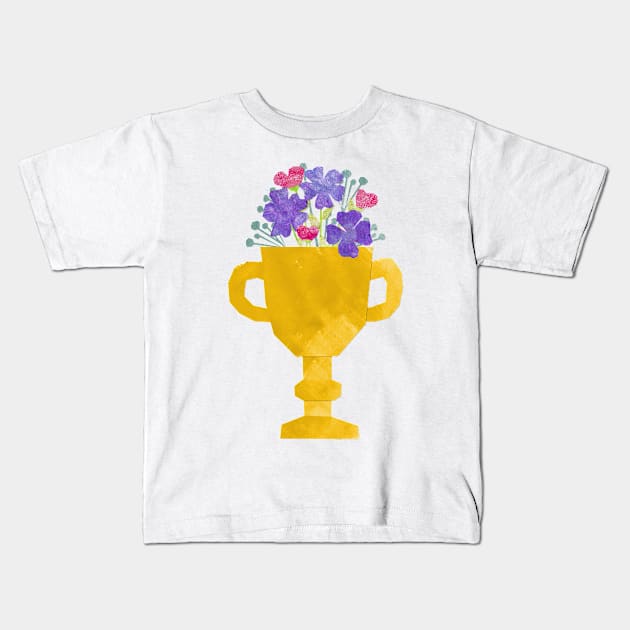 Flowers in Trophy Kids T-Shirt by Babban Gaelg